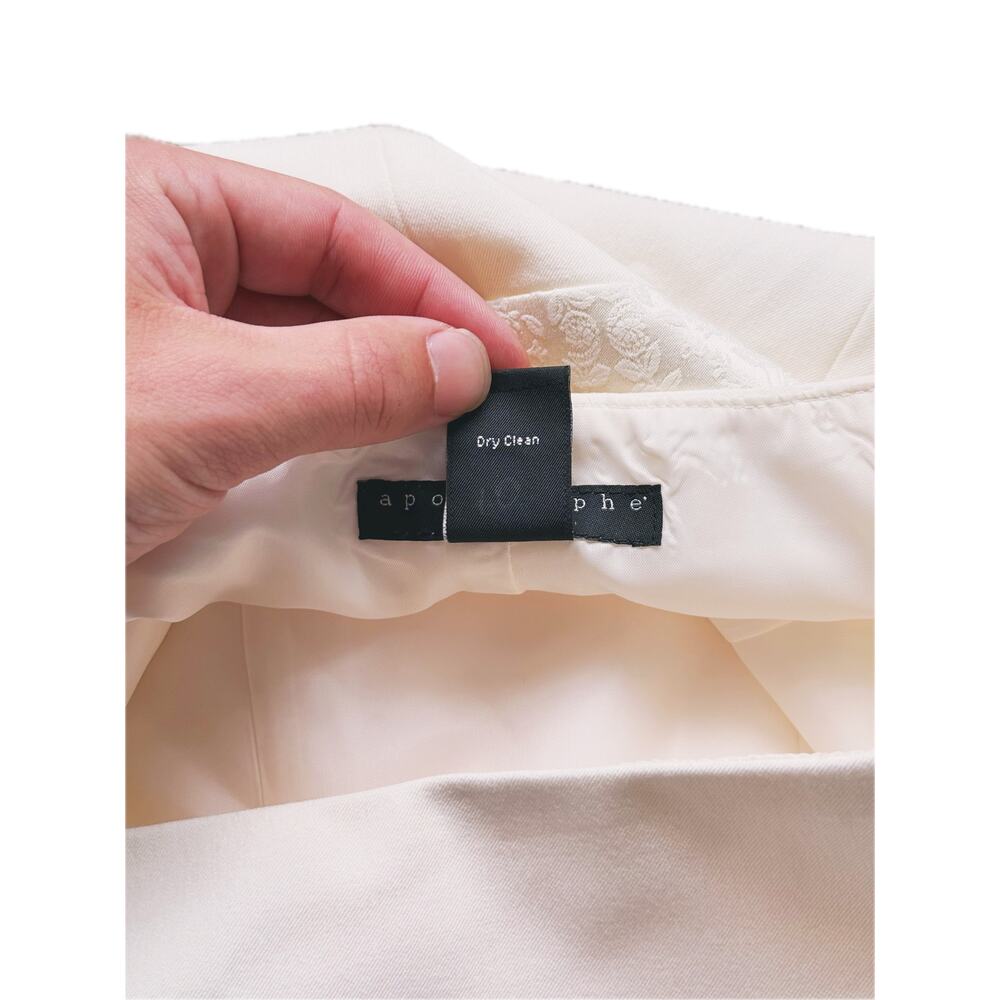 NWT Apostrophe Embroidered Flare Skirt 6 Ivory Coquette Romantic Old Money - Picture 6 of 7